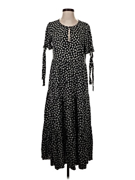 Madewell Tie-Sleeve Tiered Midi Dress in Woodcut Flowers (view 1)
