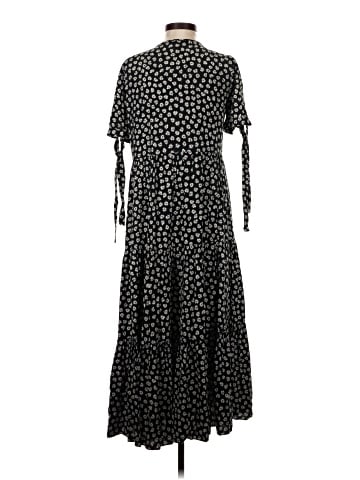 Madewell Tie-Sleeve Tiered Midi Dress in Woodcut Flowers (view 2)