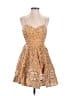 Unbranded 100% Polyester Animal Print Gold Cocktail Dress Size 4 - photo 1