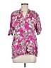 FRNCH Tropical Pink Short Sleeve Blouse Size M - photo 1