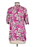 FRNCH Tropical Pink Short Sleeve Blouse Size M - photo 2