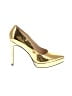 Nine West 100% Leather Metallic Gold Heels Size 8 1/2 - photo 1