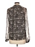 J.Crew Collection 100% Silk Animal Print Silver Long Sleeve Silk Top Size 12 - photo 2