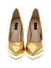 Nine West 100% Leather Metallic Gold Heels Size 8 1/2 - photo 2
