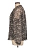 J.Crew Collection 100% Silk Animal Print Silver Long Sleeve Silk Top Size 12 - photo 5