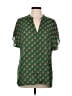 CAbi 100% Polyester Green Short Sleeve Blouse Size M - photo 1