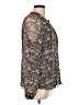 J.Crew Collection 100% Silk Animal Print Silver Long Sleeve Silk Top Size 12 - photo 4