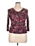 Talbots 100% Wool Paisley Pink Burgundy 3/4 Sleeve Top Size XL - photo 1