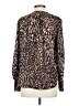 MNG 100% Polyester Animal Print Brown Long Sleeve Blouse Size 4 - photo 2