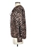 MNG 100% Polyester Animal Print Brown Long Sleeve Blouse Size 4 - photo 5