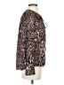 MNG 100% Polyester Animal Print Brown Long Sleeve Blouse Size 4 - photo 4