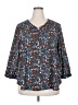 Van Heusen 100% Polyester Blue 3/4 Sleeve Blouse Size XXL - photo 1