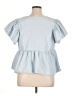 Express 100% Polyester Blue Short Sleeve Top Size XL - photo 2