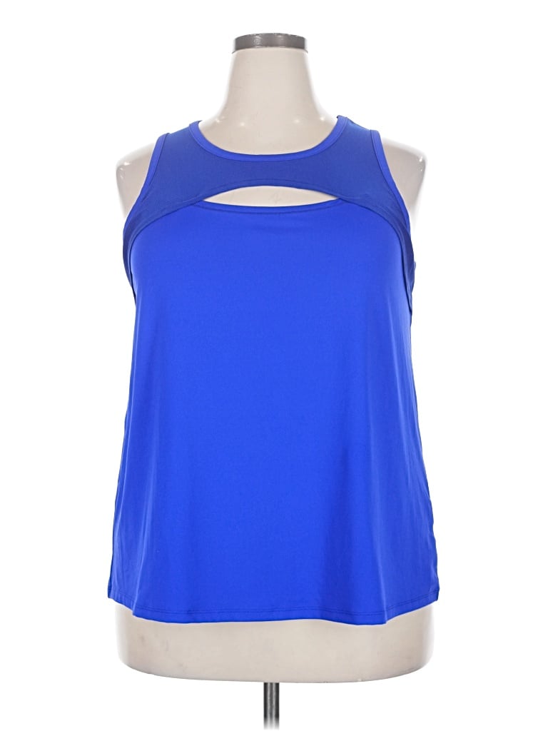 Pre-owned Livi Tank Top Blue Halter Neckline Tops