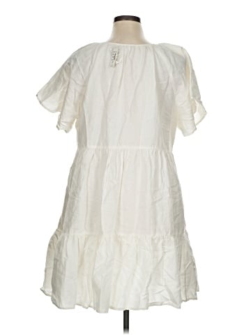Madewell Linen-Blend Flutter-Sleeve Tiered Mini Dress (view 2)