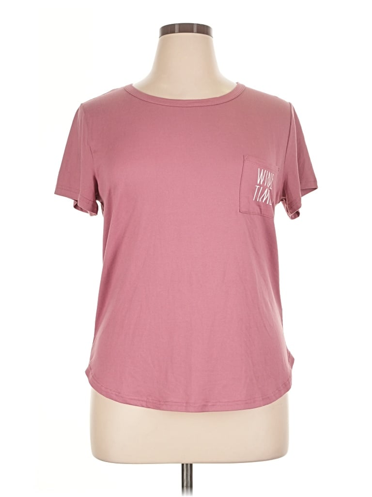 Pre-owned Rae Dunn Short Sleeve T-shirt In Pink
