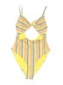 Unbranded Stripes Yellow One Piece Swimsuit Size XS (estimated) - photo 1