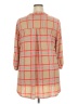 Honeyme 100% Polyester Plaid Orange Red 3/4 Sleeve Blouse Size XXXL - photo 2