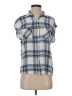 Rails Plaid Blue Short Sleeve Blouse Size S - photo 1