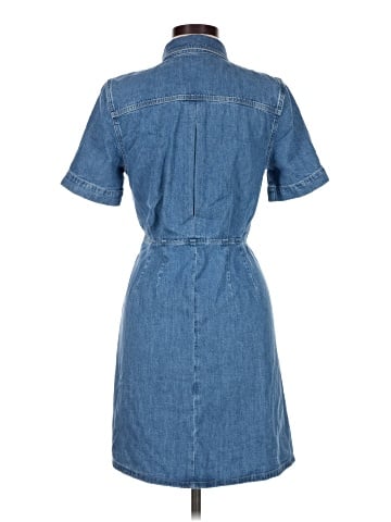 Madewell Denim Overlay Mini Shirtdress in Caulk Wash (view 2)