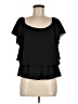 Scoop 100% Polyester Black Short Sleeve Top Size M - photo 1