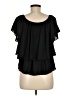 Scoop 100% Polyester Black Short Sleeve Top Size M - photo 2