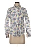 Talbots 100% Cotton Print Gray Long Sleeve Button-Down Shirt Size XS - photo 1