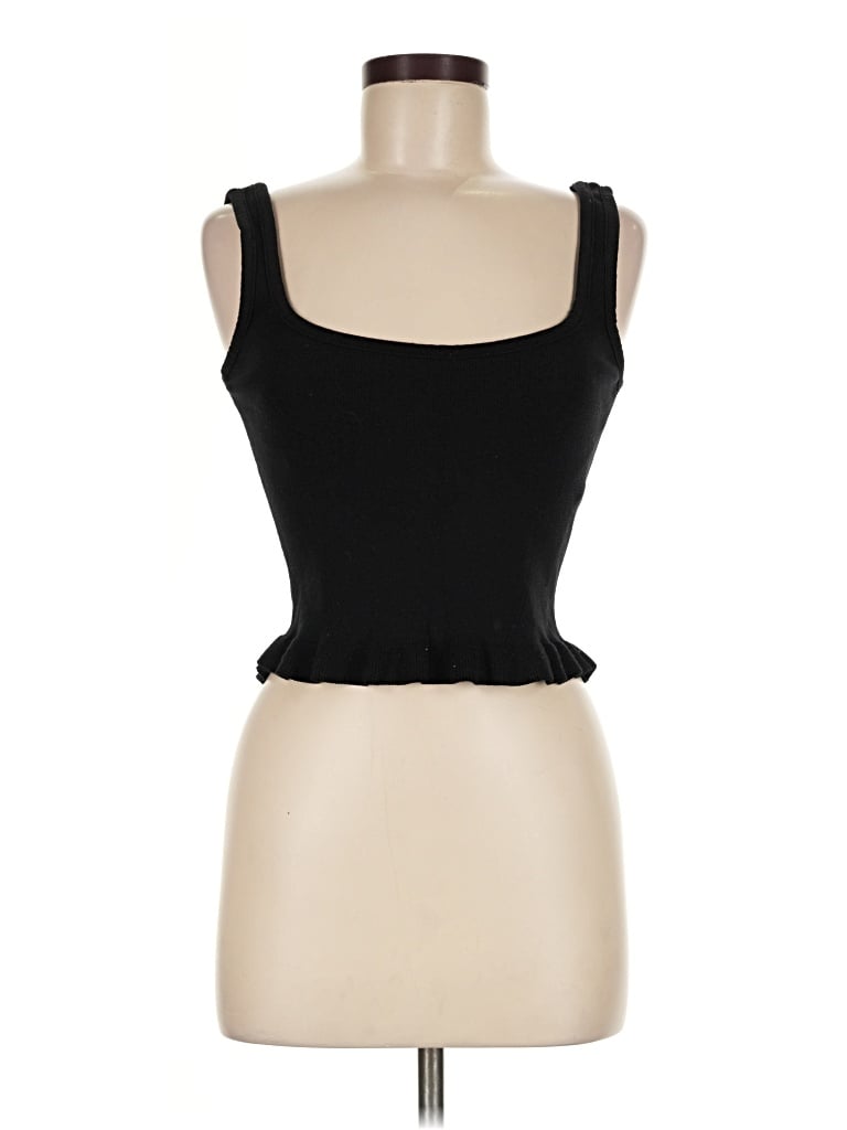 Pre-owned Zara Sleeveless Top Black Sweetheart Neckline Tops