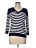 Pria 100% Cotton Stripes Blue Pullover Sweater Size L - photo 1