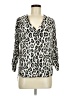 Entro 100% Rayon Animal Print Silver 3/4 Sleeve Blouse Size M - photo 1