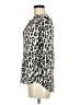 Entro 100% Rayon Animal Print Silver 3/4 Sleeve Blouse Size M - photo 5