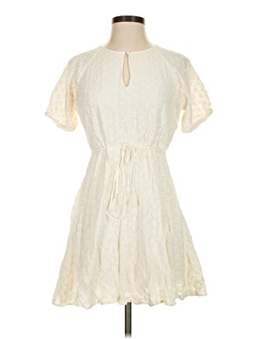 Madewell Eyelet Tassel-Tie Mini Dress (view 1)