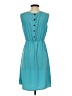 Maurices 100% Polyester Solid Teal Casual Dress Size S - photo 2