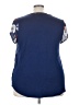 Papermoon 100% Polyester Floral Blue Short Sleeve Blouse Size 3X - photo 2