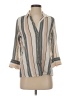 Stradivarius Stripes Tan 3/4 Sleeve Blouse Size S - photo 1
