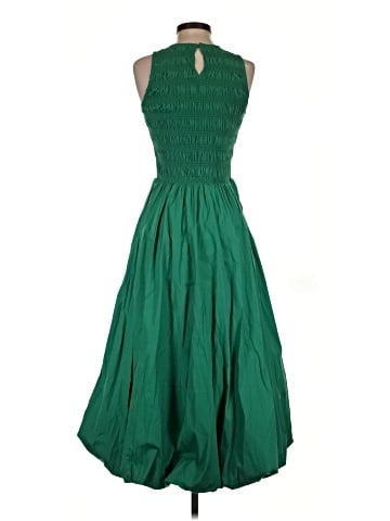 Madewell The Melody Bubble-Hem Smocked Midi Dress in Poplin (view 2)