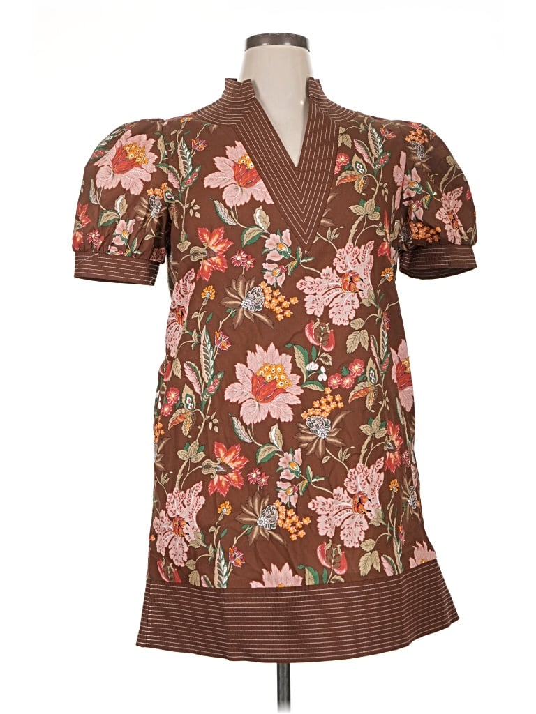 Pre-owned Entro Short Sleeve Blouse In Brown