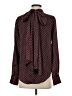 Zara Polka Dots Burgundy Long Sleeve Blouse Size S - photo 2