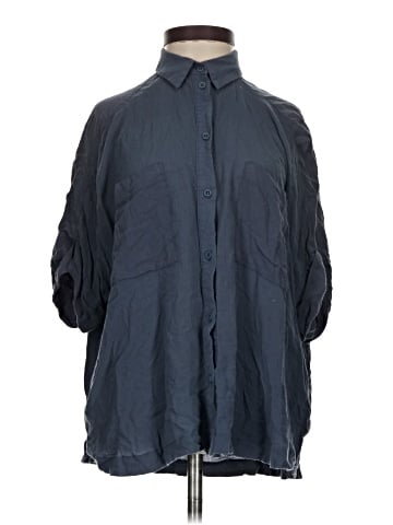 Topshop 3/4 Sleeve Button-Down Shirt (view 1)