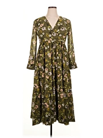 Madewell Cinch-Waist Tiered Midi Dress in Wildblooms (view 1)