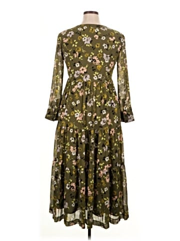 Madewell Cinch-Waist Tiered Midi Dress in Wildblooms (view 2)