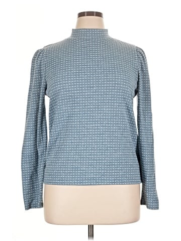 Madewell Jacquard Puff-Sleeve Mockneck Top (view 1)
