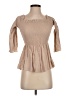 Olivaceous 100% Rayon Tan 3/4 Sleeve Blouse Size S - photo 1