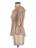 Olivaceous 100% Rayon Tan 3/4 Sleeve Blouse Size S - photo 5