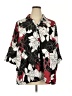 Catherines Floral Black Short Sleeve Blouse Size 2X Petite - photo 1