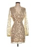 Double Crazy 100% Polyester Gold Cocktail Dress Size S - photo 1