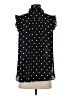 Ann Taylor LOFT 100% Polyester Polka Dots Black Sleeveless Blouse Size S - photo 2