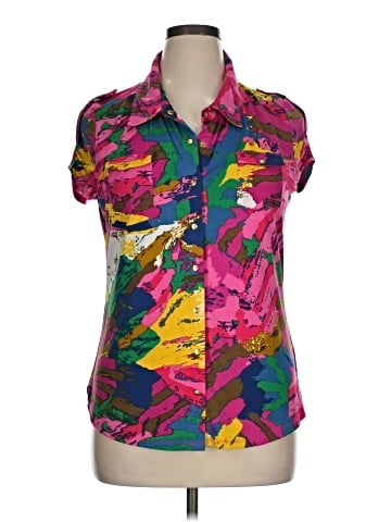 BCBGMAXAZRIA Short Sleeve Blouse (view 1)