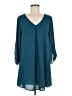 Lush 100% Polyester Solid Teal Casual Dress Size M - photo 1