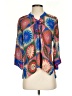 Workshop 100% Silk Blue 3/4 Sleeve Silk Top Size S - photo 1